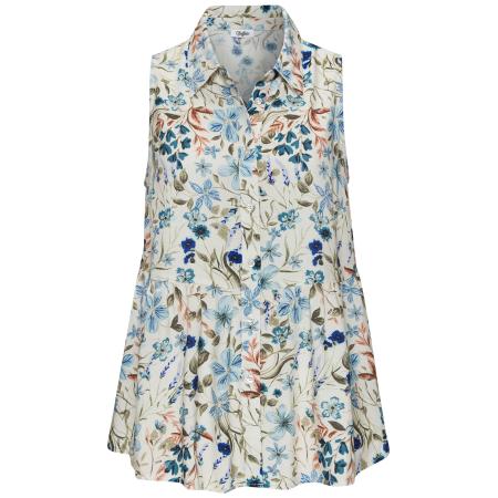 Buffalo BUFFALO Blouse crème / cyaan blauw / kastanjebruin / kaki