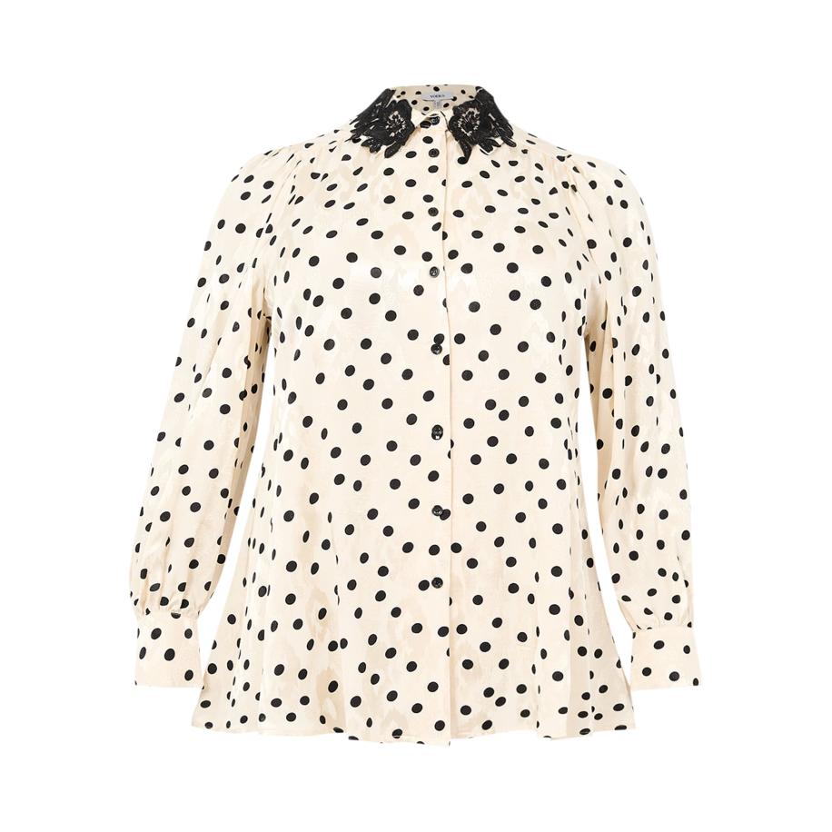 Yoek YOEK Blouse DOTTY ecru / zwart -
