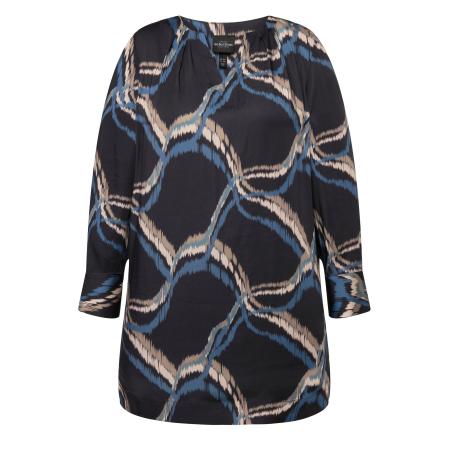 Ulla Popken Ulla Popken Blouse beige / lichtbeige / blauw / navy