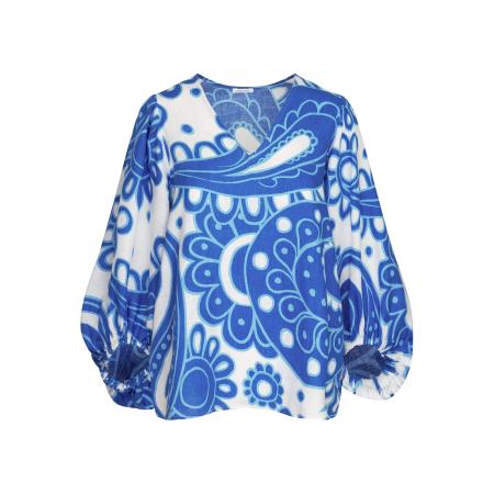 Seidensticker SEIDENSTICKER Shirt Schwarze Rose blauw / wit