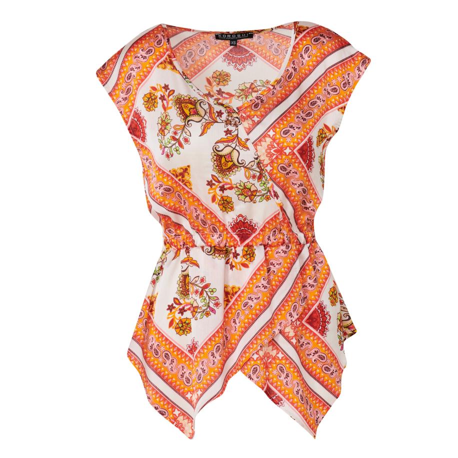 KOROSHI KOROSHI Blouse oranje / abrikoos / rood / wit -