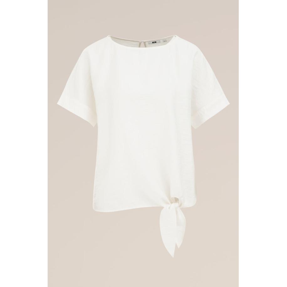 WE Fashion Dames blouse met structuur - Regular fit - Wit - Viscose - Maat: XXL Wit