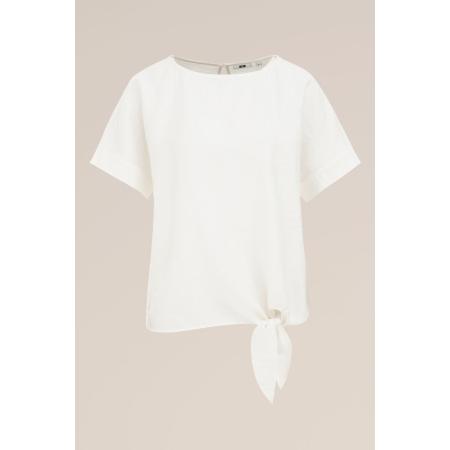 WE Fashion Dames blouse met structuur - Regular fit - Wit - Viscose - Maat: XXL