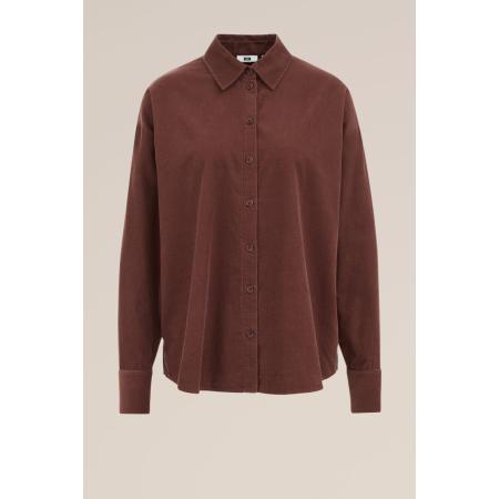 WE Fashion Dames Oversized corduroy blouse - Oversized - Roestbruin - Katoen - Maat: S