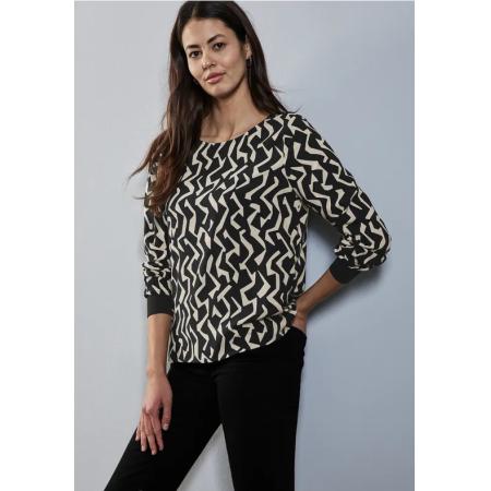 Street One Bedrukte blouse met ronde hals