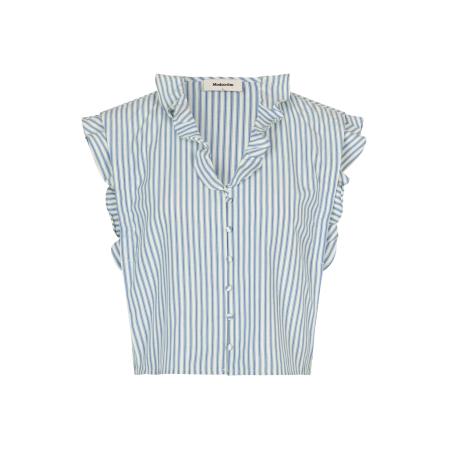 Modström modström Blouse Nikkomd lichtblauw / wit