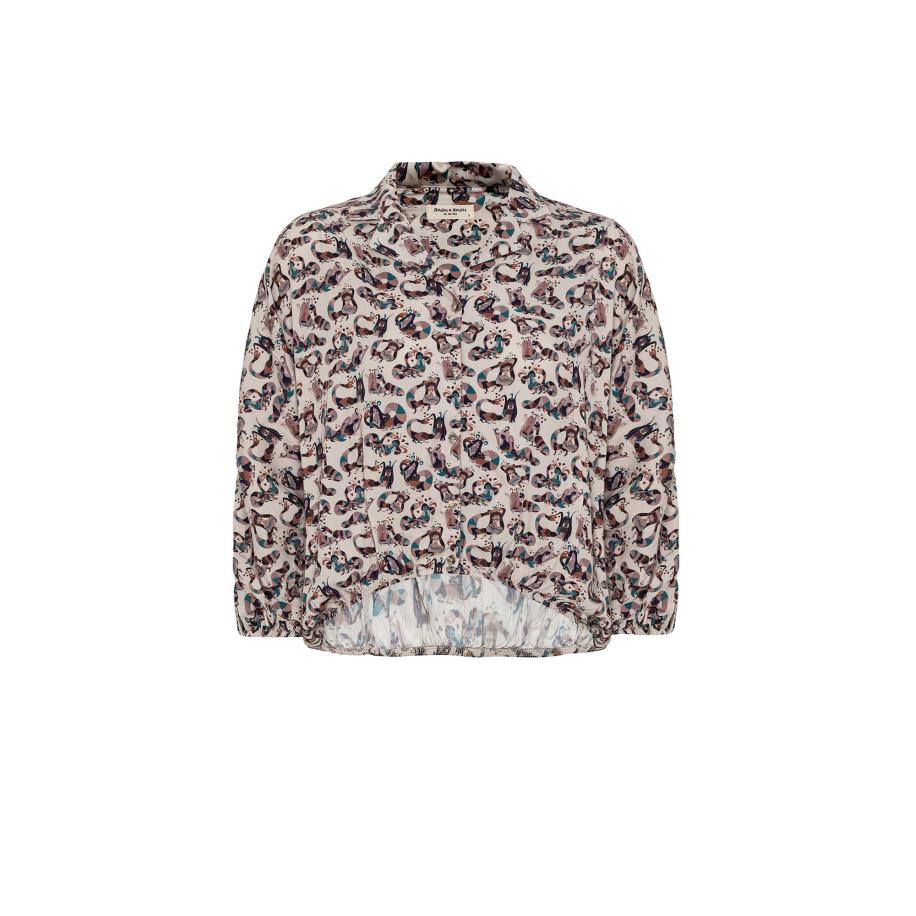 Anou Anou Anou Anou Blouse beige / bruin / gemengde kleuren -