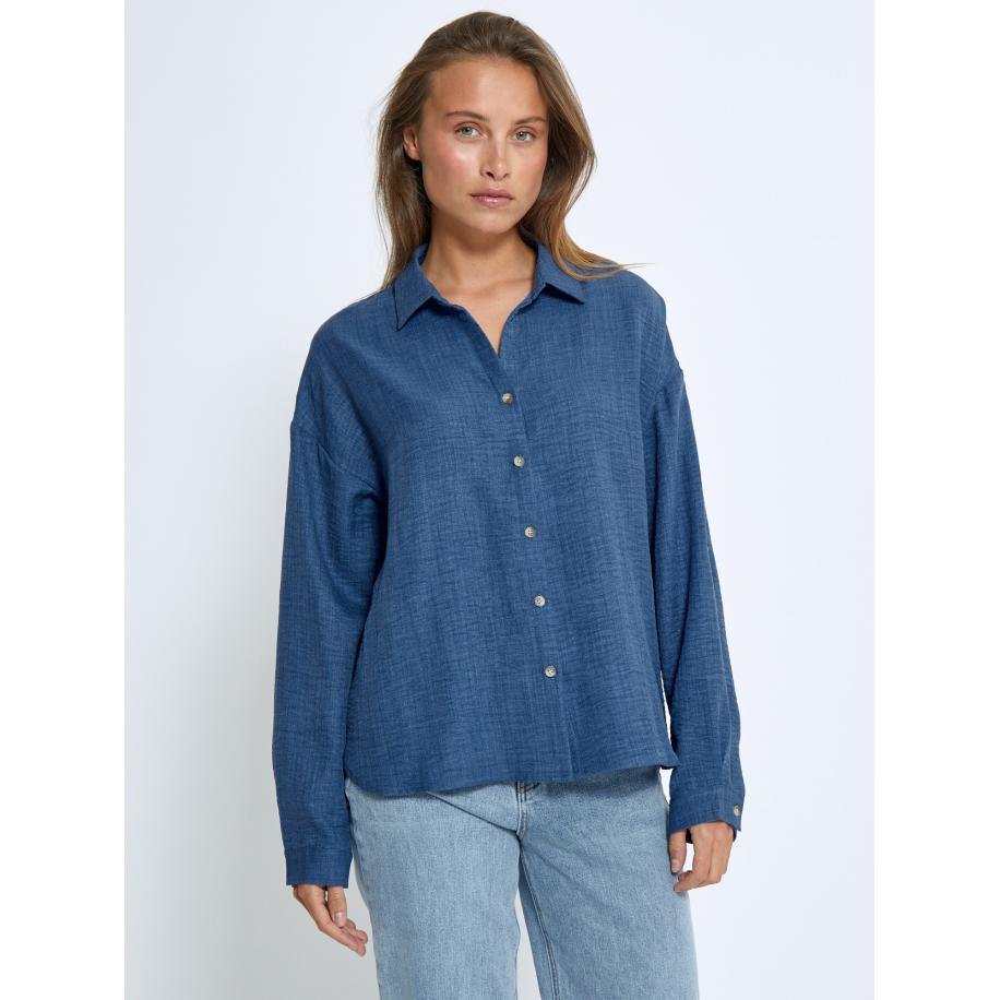 Peppercorn Blouse Gaby blauw gemêleerd Blauw