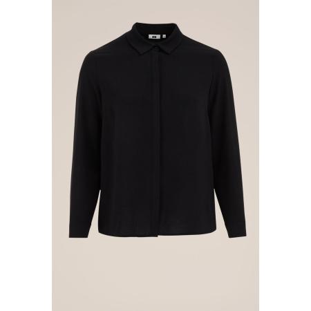 WE Fashion Dames regular fit blouse - Curve - Regular fit - Zwart - Plus Size Maat: 44