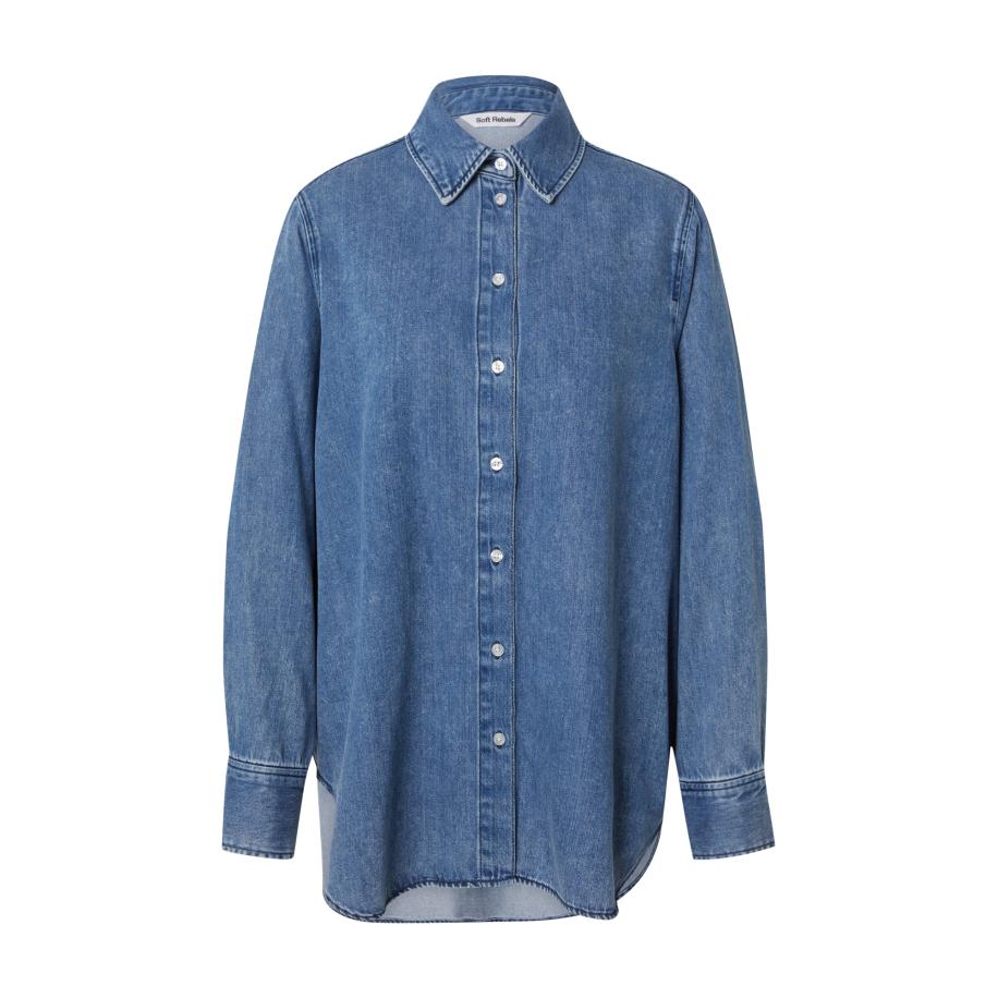 Soft Rebels Soft Rebels Blouse Keira blauw denim -