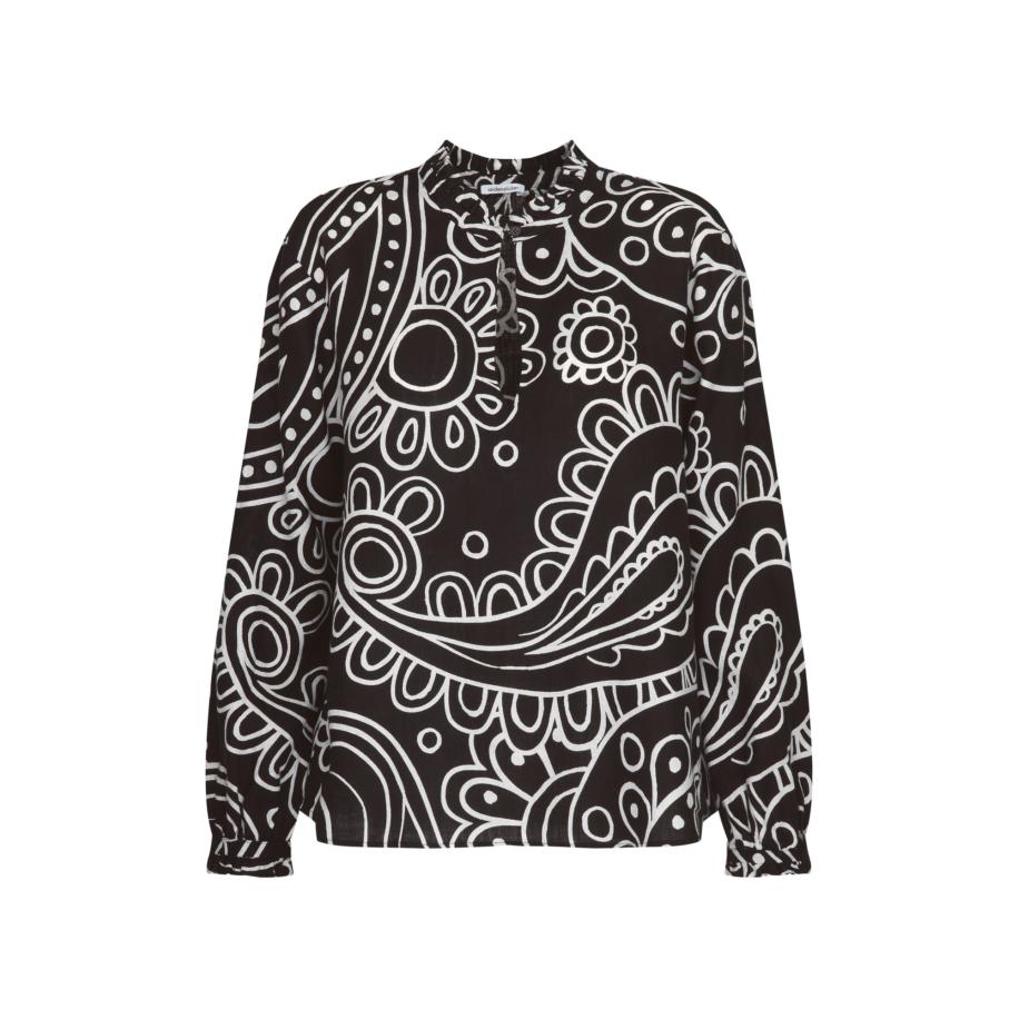 SEIDENSTICKER Blouse Schwarze Rose zwart / wit Zwart