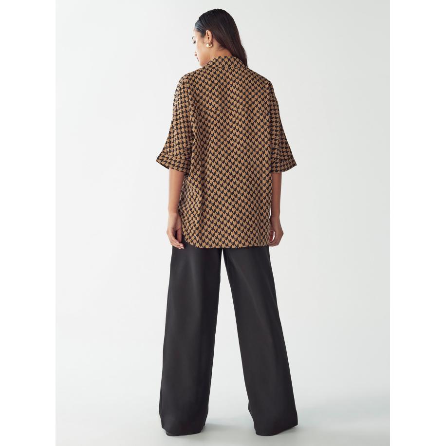 Willa Willa Blouse Leonardo camel / zwart -