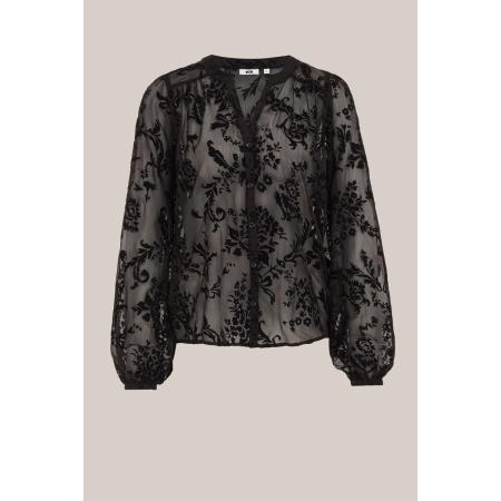 WE Fashion Dames blouse met print - Regular fit - Zwart - Maat: XS