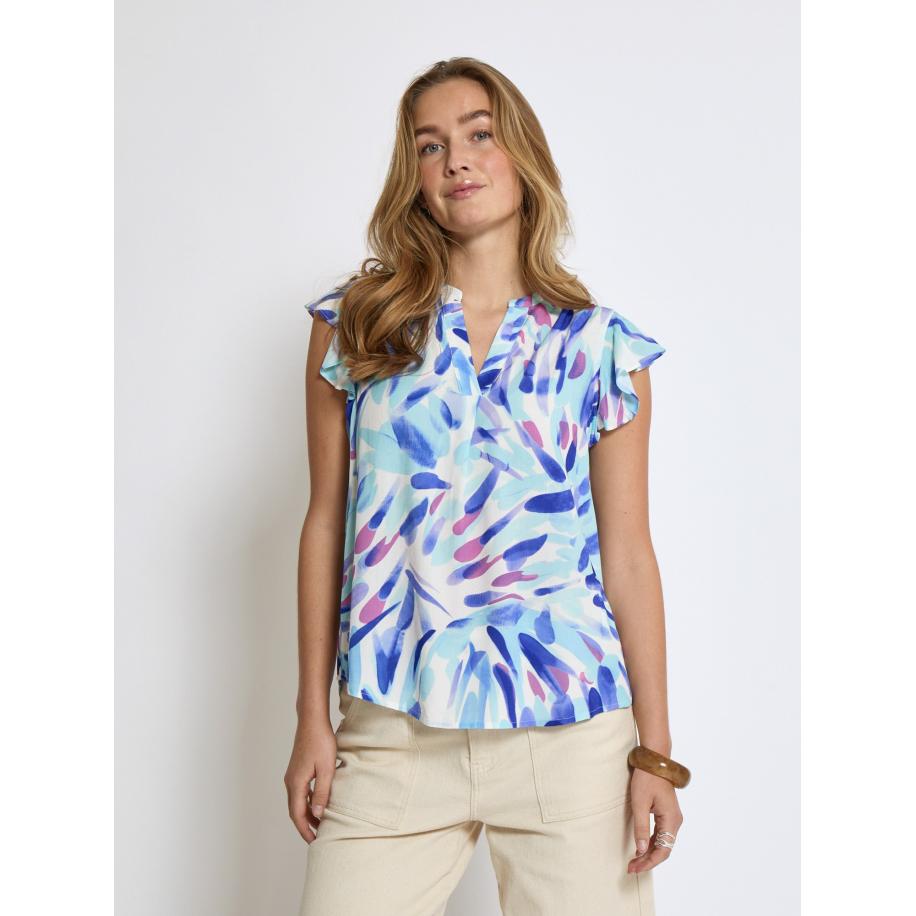 Desires DESIRES Blouse Macie blauw / lichtblauw / sering / wit -