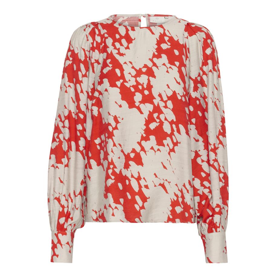 Kaffe Blouse KA Louise beige / rood Wit