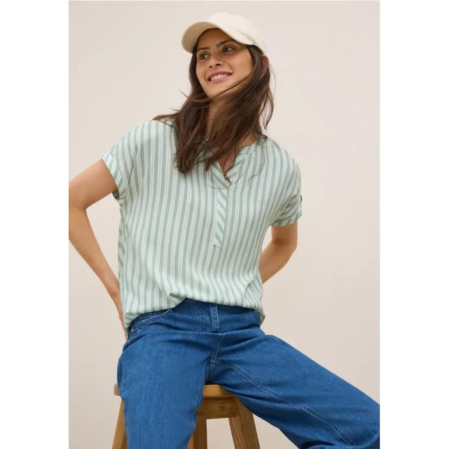 CECIL Gestreept blouse shirt Wit