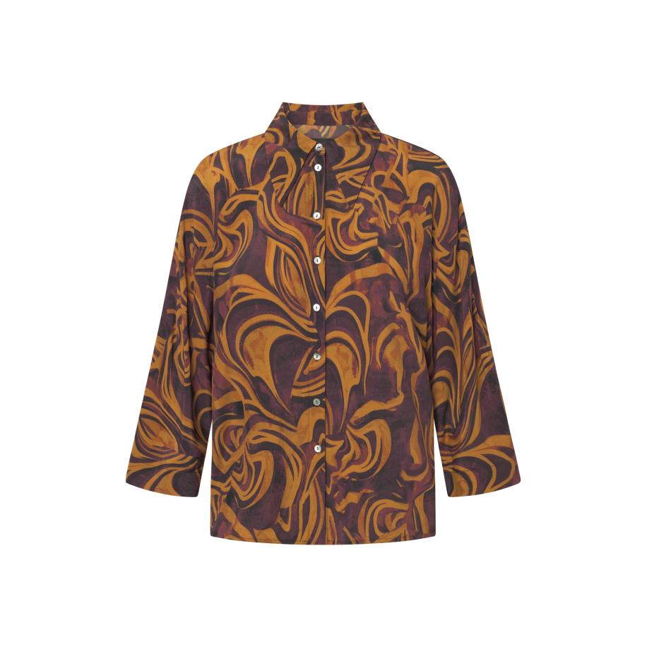 Jascha Stockholm Jascha Stockholm Blouse Air bruin / lila / oranje -