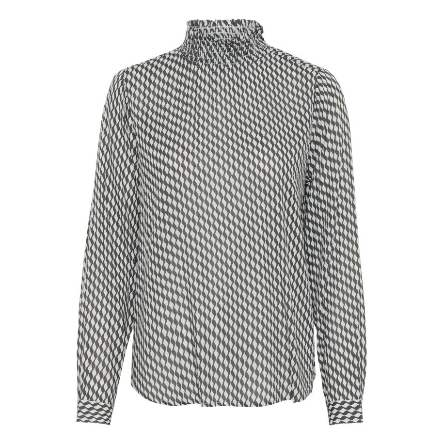 Kaffe Kaffe Blouse Amber navy / lichtgrijs -