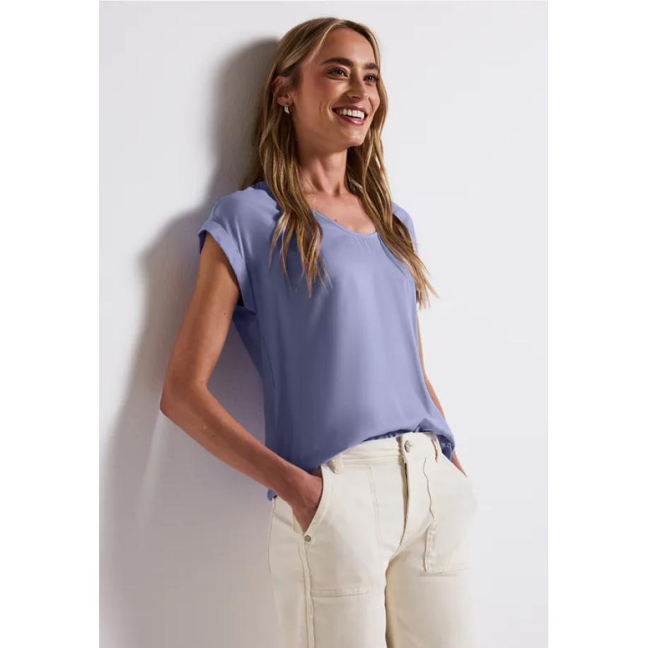 Street One Blouse in effen kleur Paars