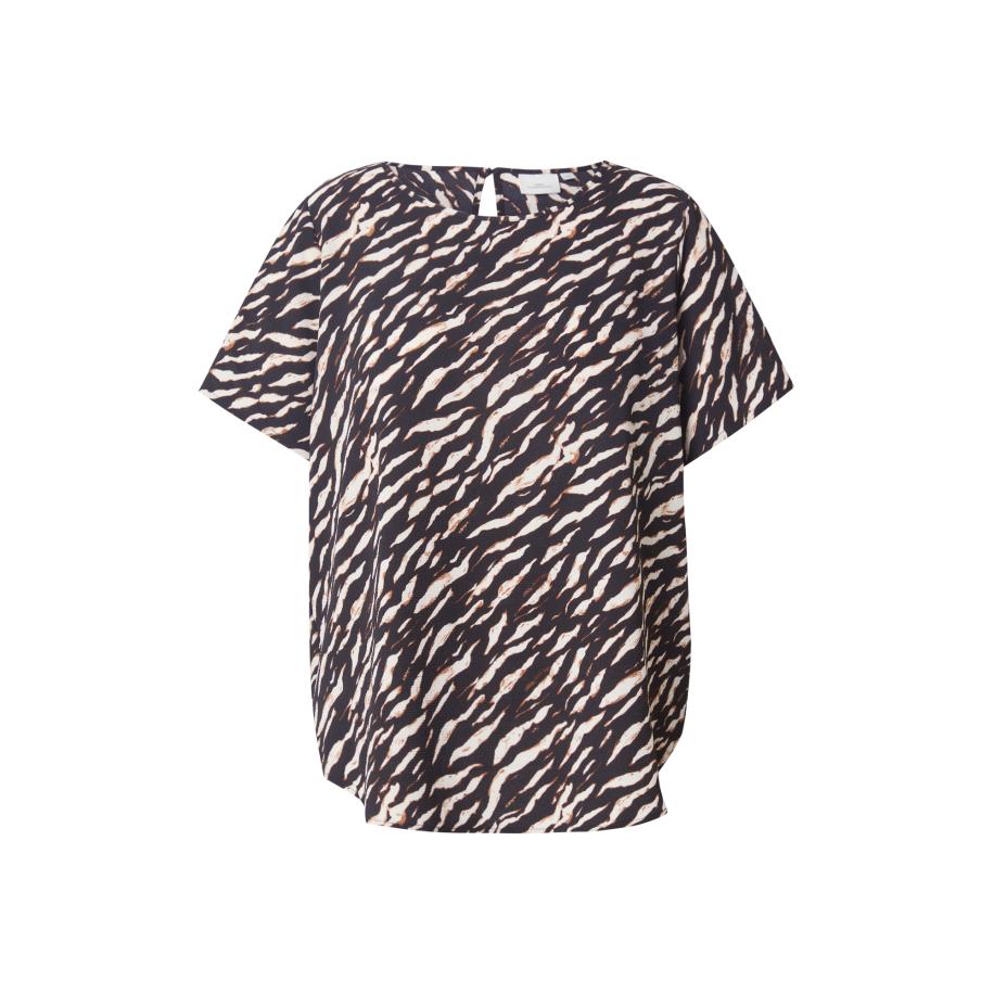 Only Carmakoma ONLY Carmakoma Blouse CARVica ecru / cognac / zwart -