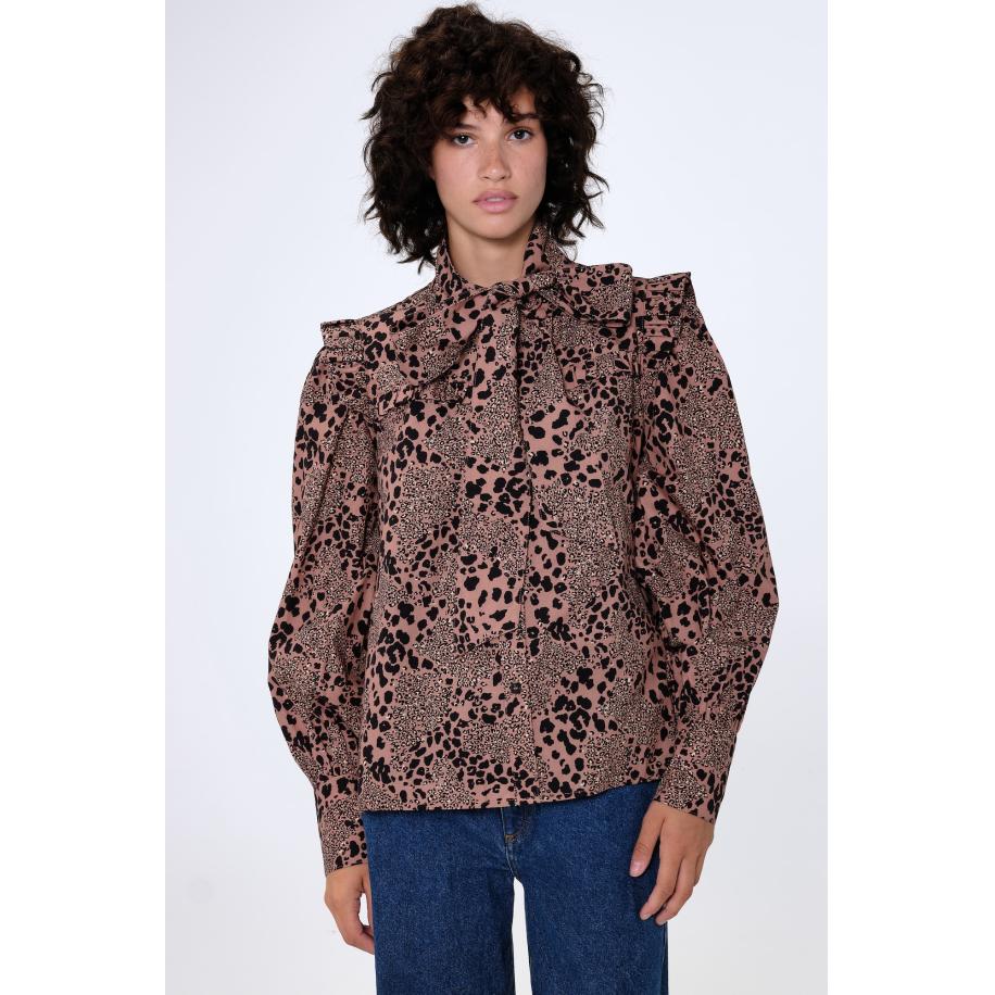 Aligne Aligne Blouse Genna oudroze / zwart / wit -
