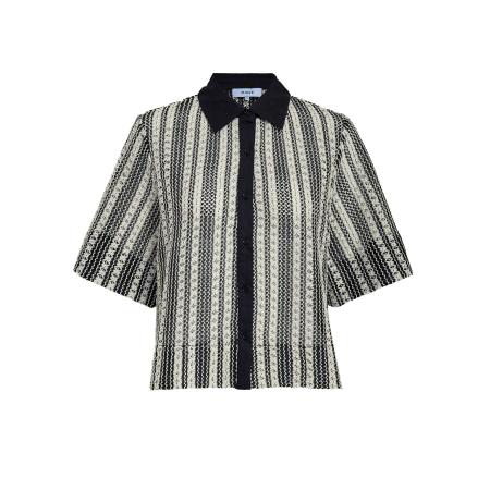 Minus minus Blouse Nila lichtbeige / donkergrijs / zwart