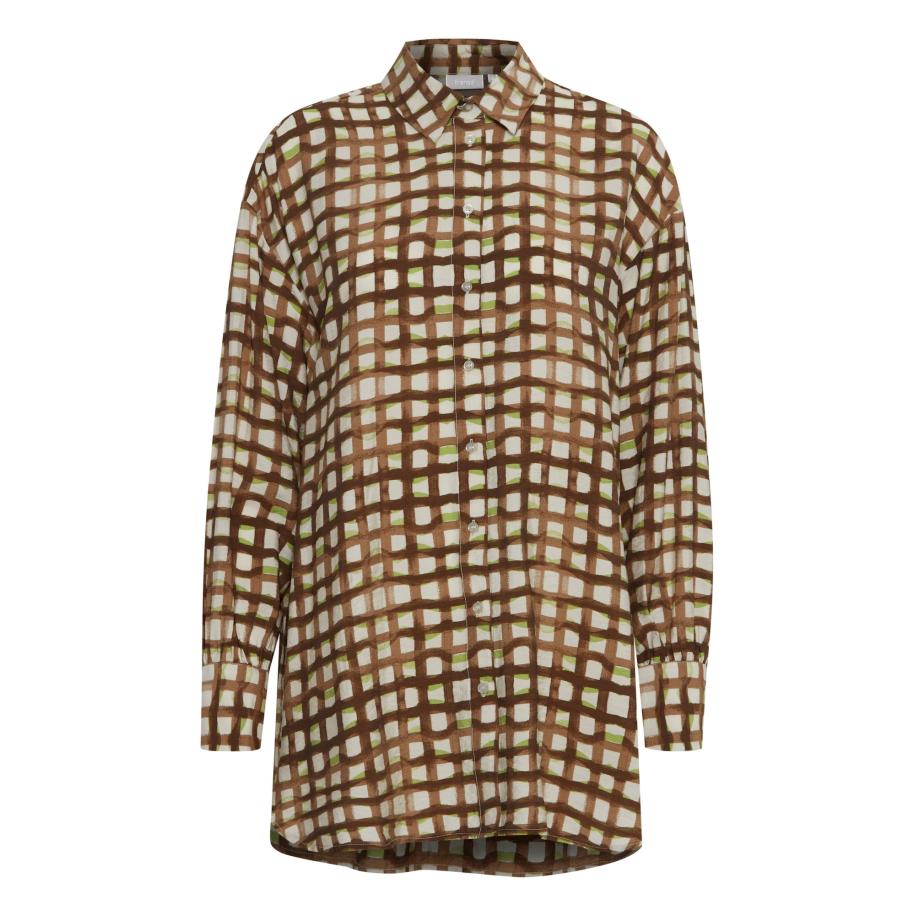 Fransa Fransa Blouse Misa beige / bruin / groen -