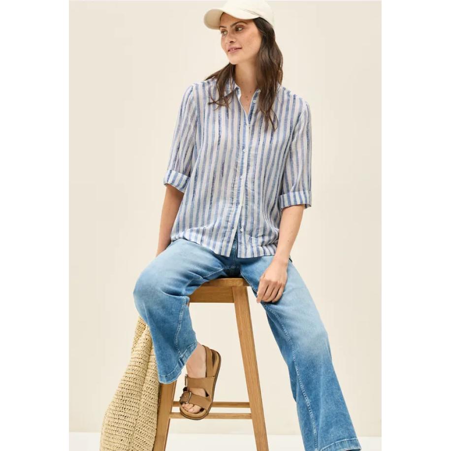 CECIL Korte overhemdblouse Blauw