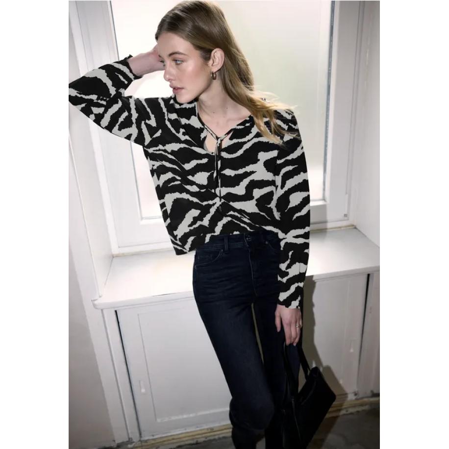 Street One Zebra tuniek met linten Grijs