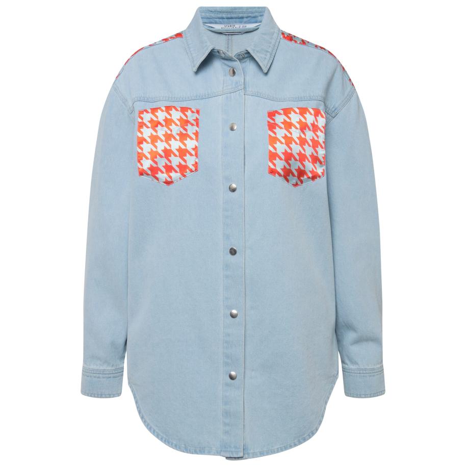 Studio Untold Studio Untold Blouse blauw denim / oranje -