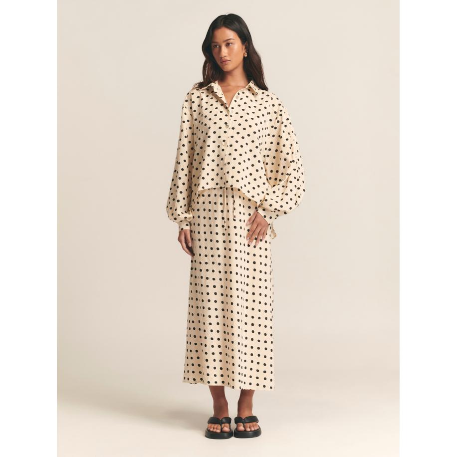 St MRLO Blouse Swansea crème / zwart Bruin