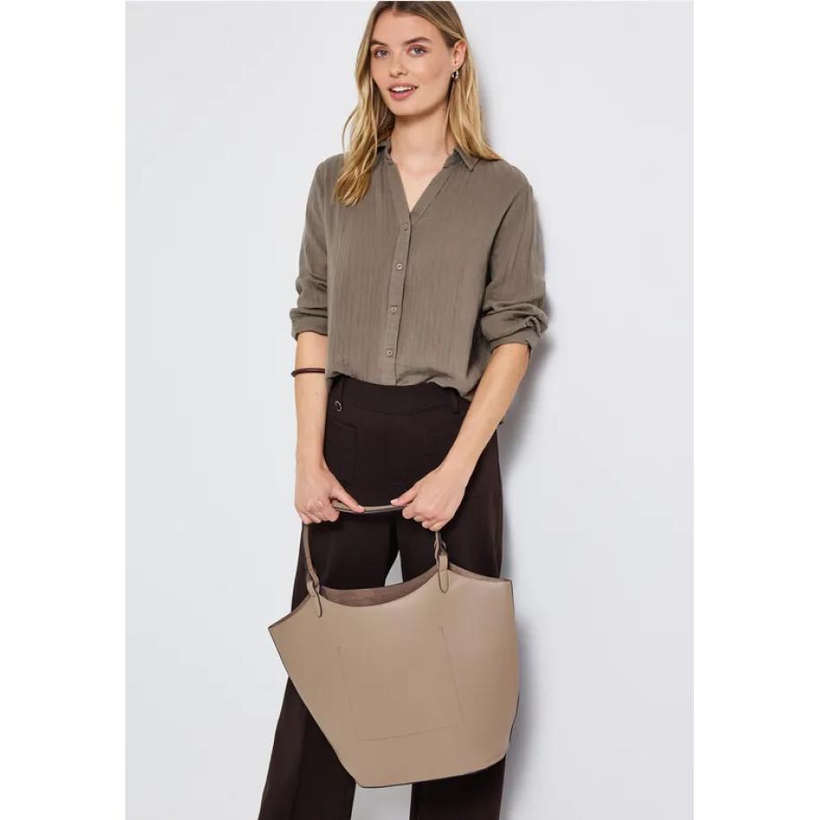 Street One Mousseline overhemd blouse Bruin