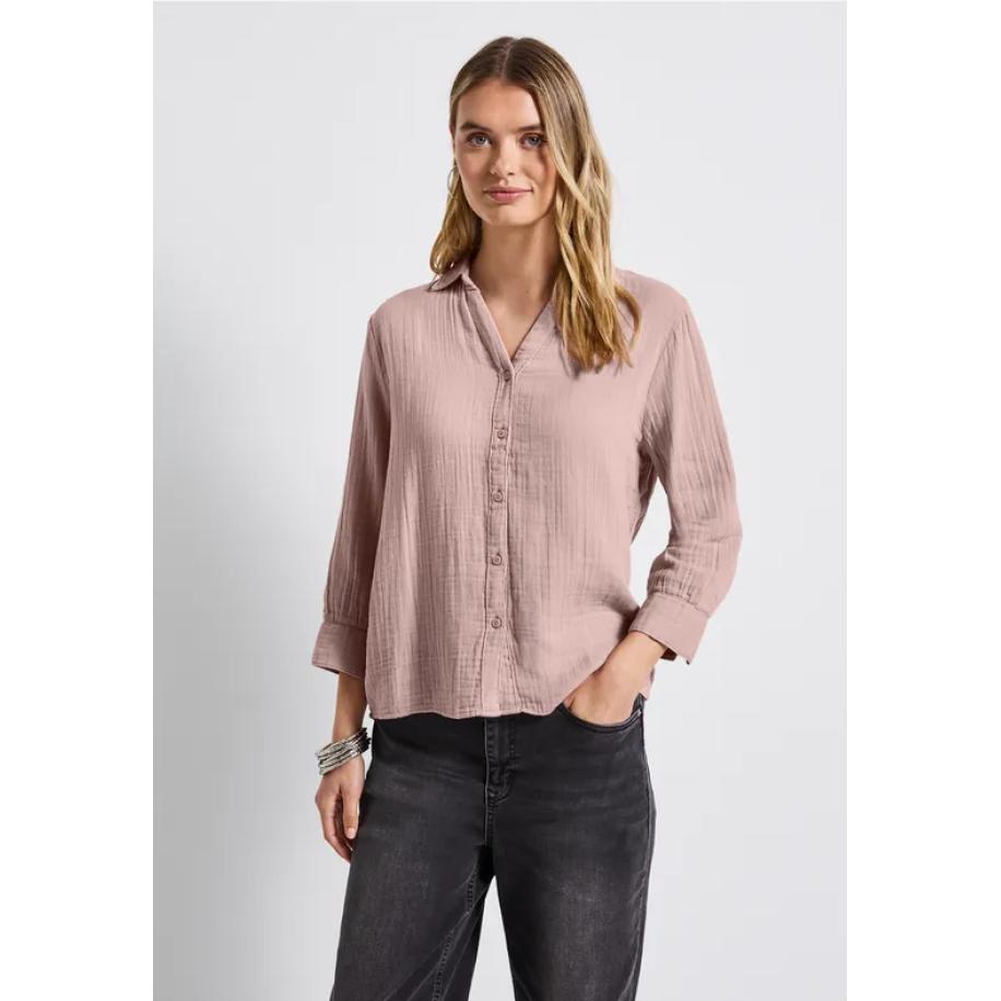 Street One Mousseline overhemd blouse Roze