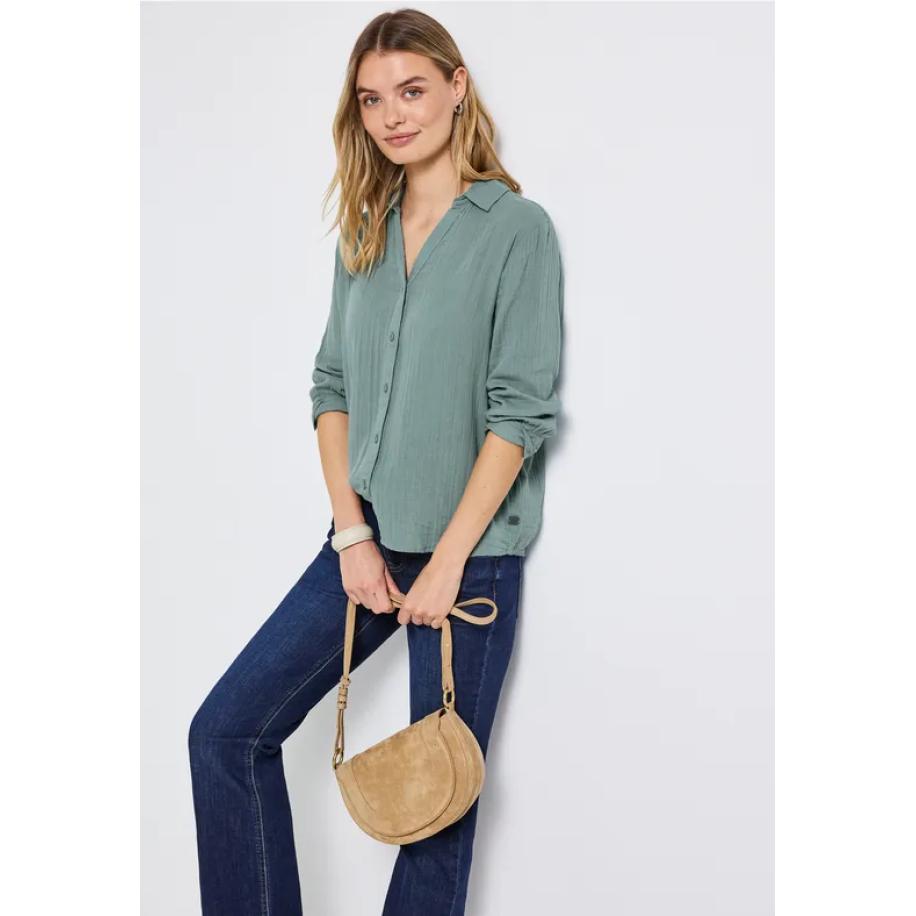 Street One Mousseline overhemd blouse Blauw