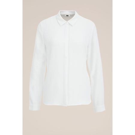 WE Fashion Dames blouse met fijne structuur - Regular fit - Wit - Maat: XS