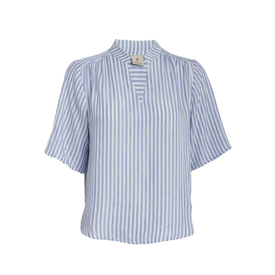 Peppercorn Peppercorn Blouse Hailey lichtblauw / zilver / wit -