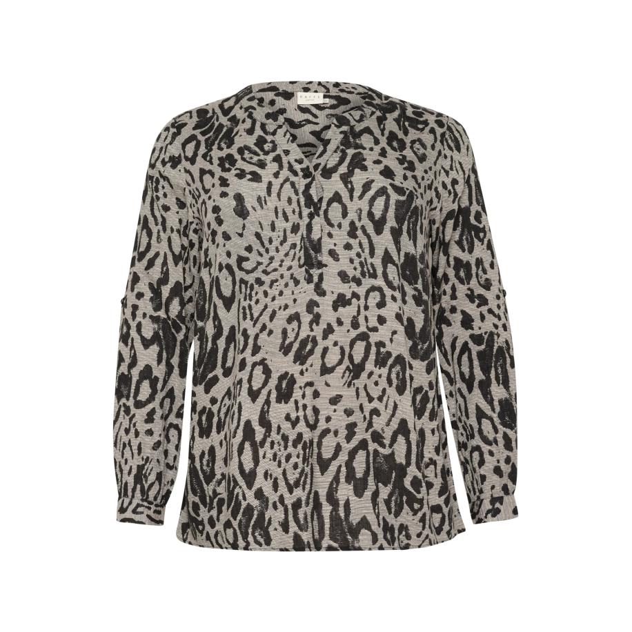 KAFFE CURVE Blouse KCMille grijs / zwart Zwart