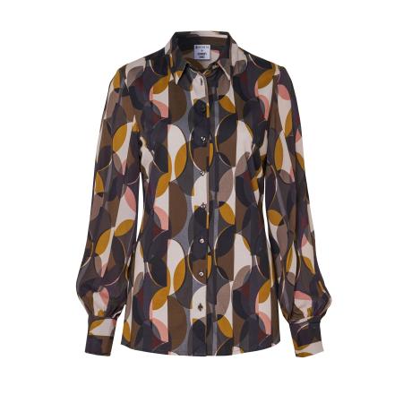 Desoto DESOTO Blouse Pia donkerbruin / gemengde kleuren