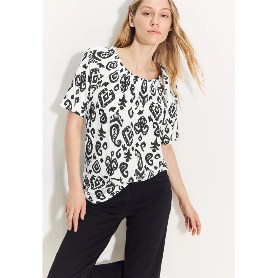 CECIL Carmen blouse met print Wit