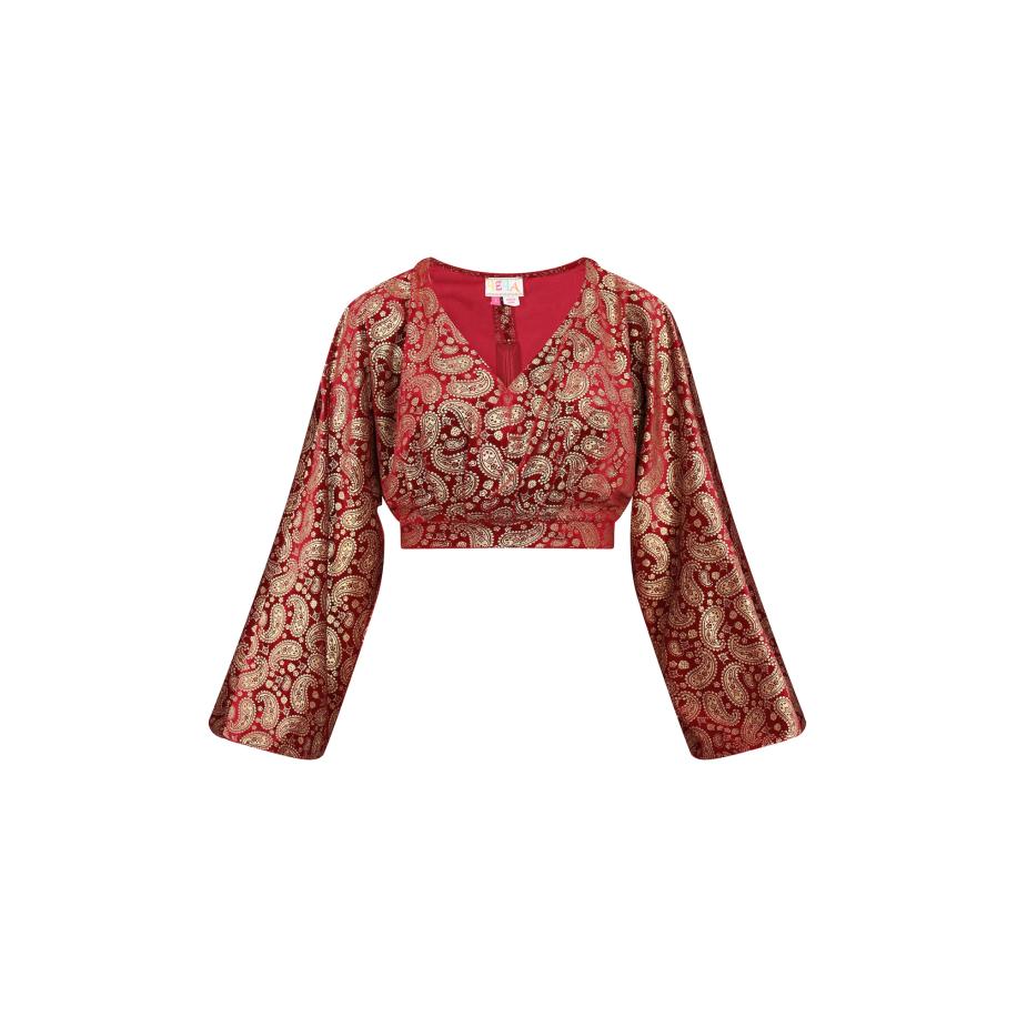 IZIA IZIA Blouse goud / donkerrood -