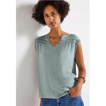 Street One Gekreukte bloes met band