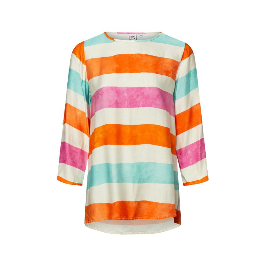 Emily van den Bergh Emily Van Den Bergh Blouse ivoor / hemelsblauw / oranje / pink -