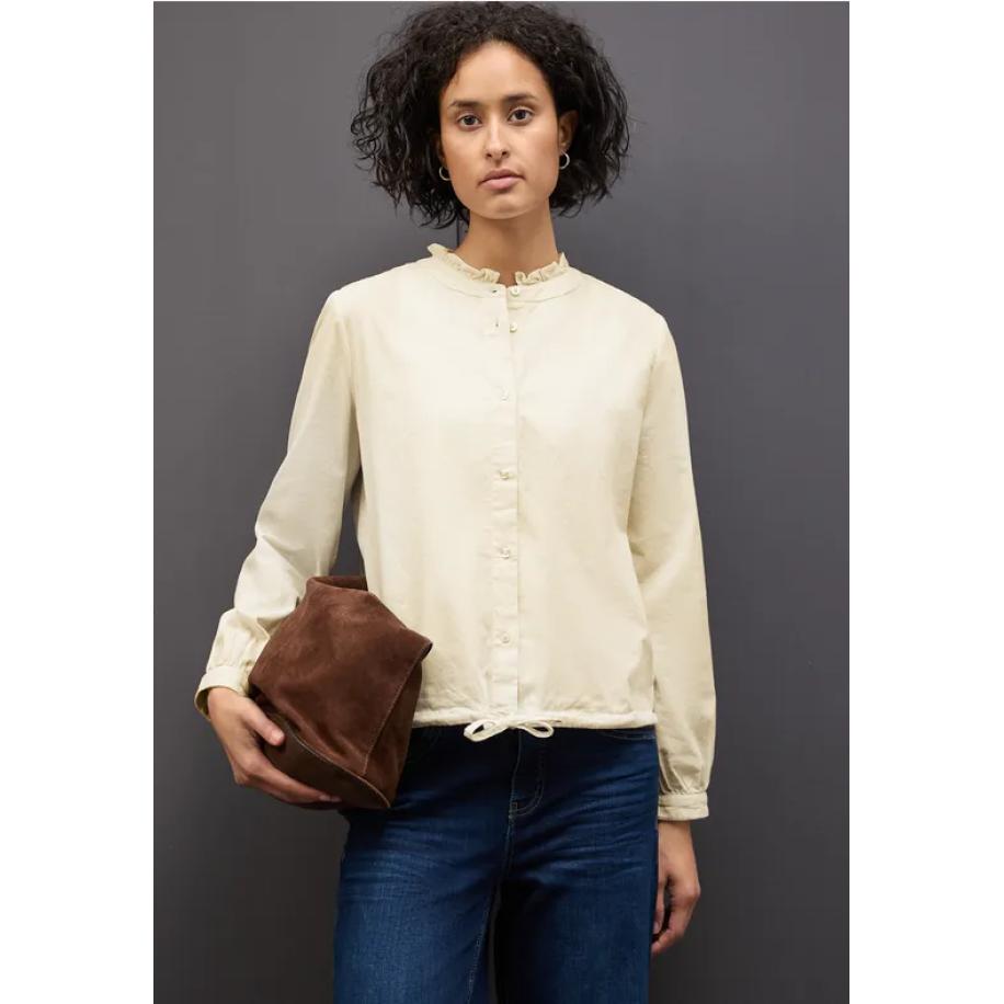 Street One Corduroy blouse met koord Bruin