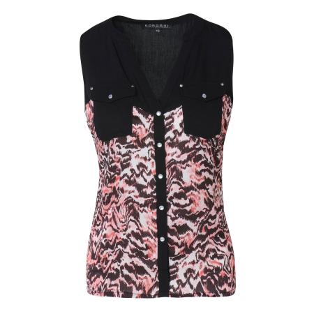 KOROSHI KOROSHI Blouse rosa / rosé / oudroze / zwart