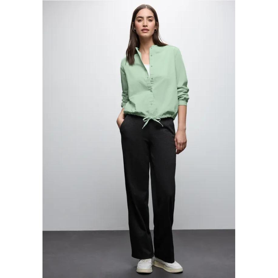 Street One Corduroy blouse met koord Groen