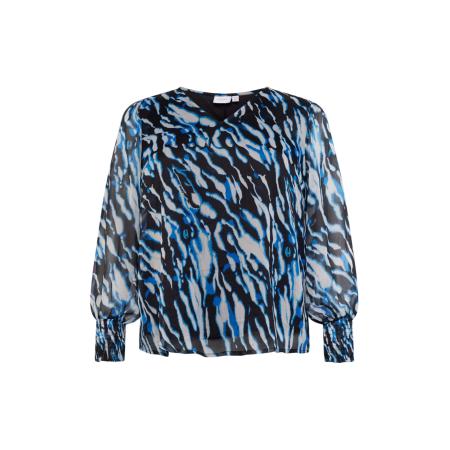 EVOKED Blouse royal blue/koningsblauw / zwart / offwhite