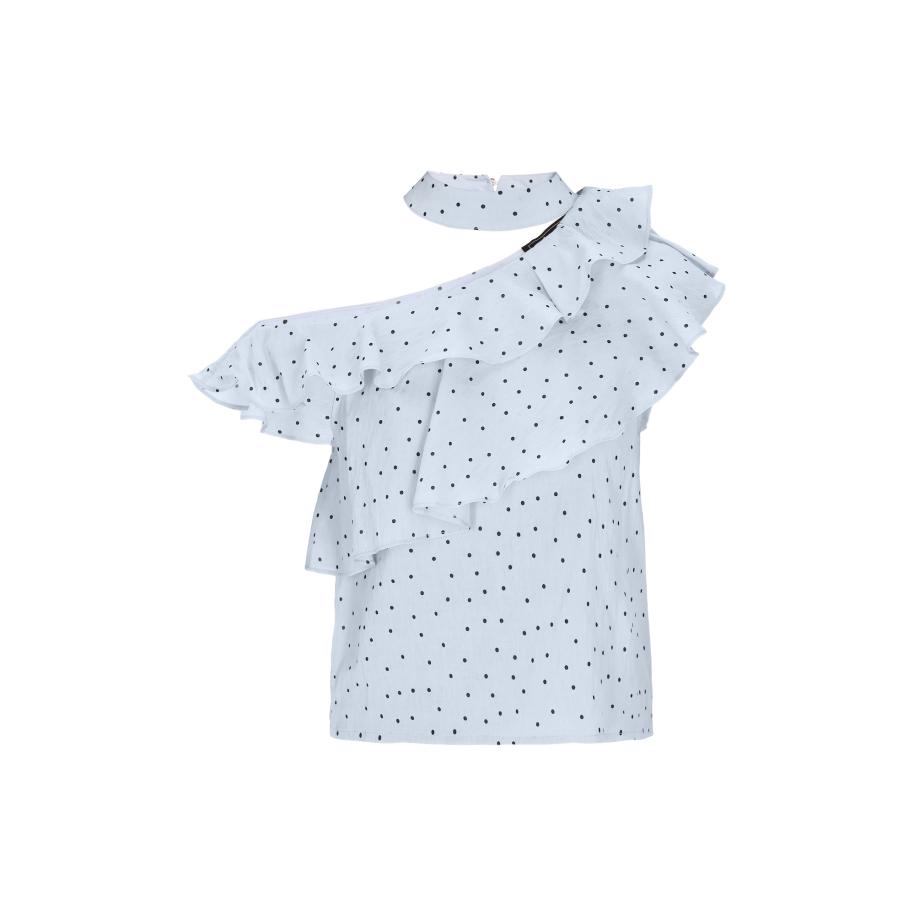 NAEMI Blouse Fashion Look lichtblauw / zwart Blauw