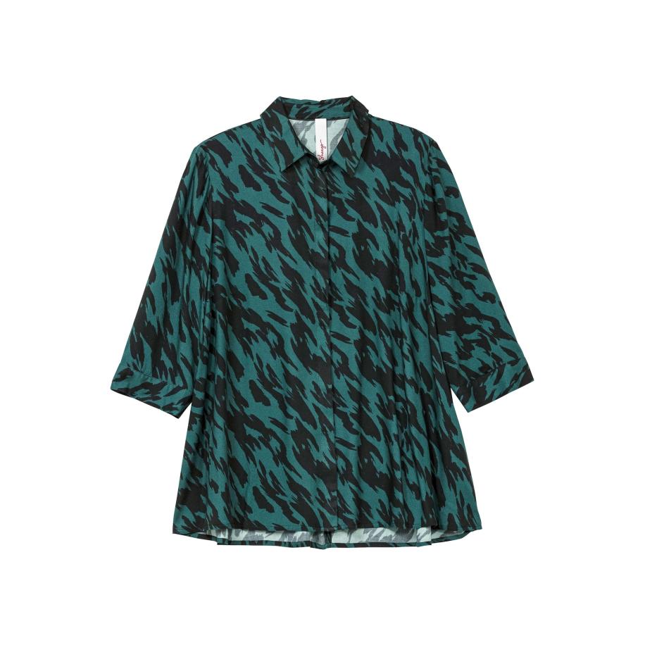 SHEEGO Blouse petrol / zwart Groen