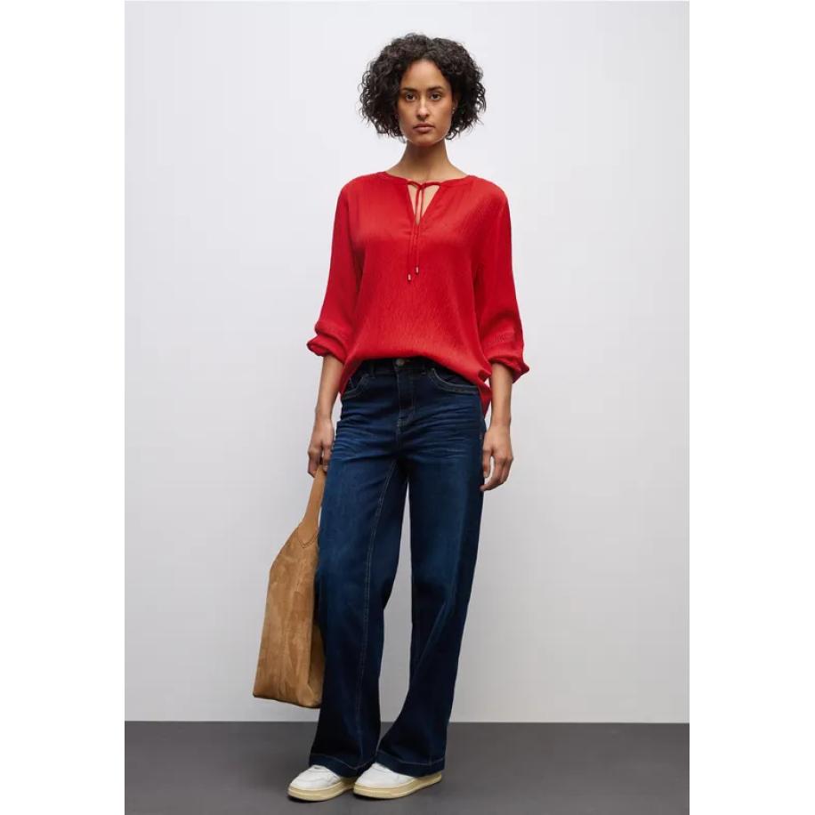 Street One Tuniek met structuur en tape Rood