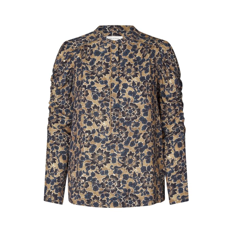 Dea Kudibal Dea Kudibal Blouse Visti nachtblauw / enziaan / lichtbruin / wit -